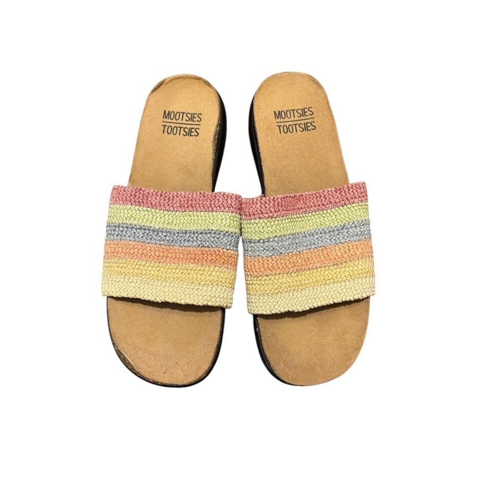 Mootsies Tootsies Emilia Slide Rainbow Woven Sandals Size 8.5